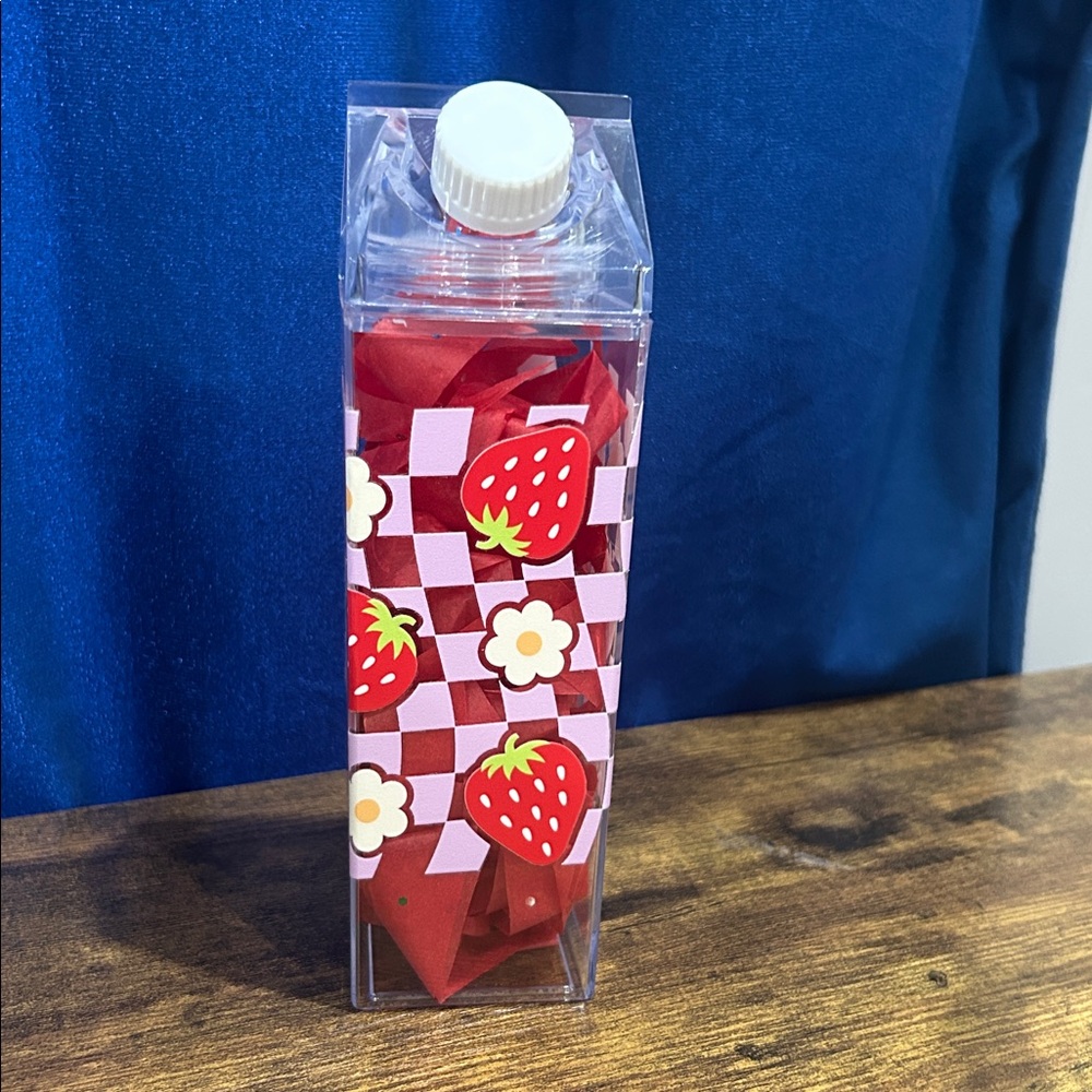 30. Strawberry Checkered Milk Cup/Jug